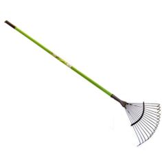 16 Prong Metal Garden Rake - Green Blade