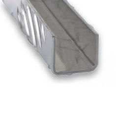 Raw Aluminium Checquer Plate U-Shaped Squared Profile - 25mm x 25mm x 2m