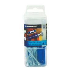 Rawlplug Uno Plug & Screw Blue 5.0 x 50mm - 10 Pack