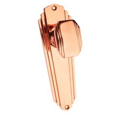 Primalite 2pc Rose Copper Art Deco Door Knob Latch - 200mm