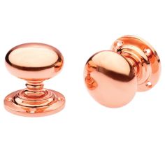 Primalite Rose Copper Round Mortice Knob - Set Of 2