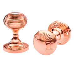 Primalite Rose Copper Queen Anne Mortice Door Knob - Set Of 2