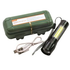 Rechargeable Aluminium Xpe Cob Torch With Zoom