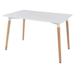 Aspen White Rectangular Table - With Wooden Legs