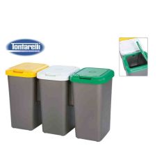 Triple Recycling Bin (77cm x 32cm x 47.5cm)