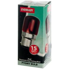 Eveready 15W RED Pygmy Bayonet Cap Fitting B22/ BC Light Bulb