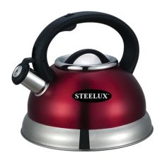 Steelex Red Whistling Kettle - 2.7L