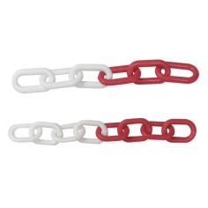 Red-White Plastic Chain 8 x 50mm  - Per Metre 