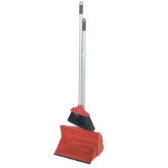 Self Closing Dust Pan & Brush Red