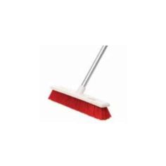 18″ Soft Heavy Duty Hygiene Broom & Alum Handle - Red