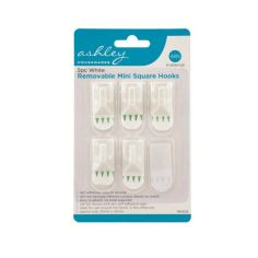 Ashley 5pc White Removable Mini Square Hooks