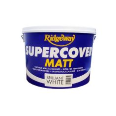 Ridgeway Supercover Matt Paint - 10L Brilliant White