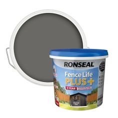 Ronseal Fence Life Plus Charcoal Grey Matt Exterior Wood paint 5L