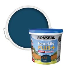 Ronseal Fence Life Plus Midnight Blue Matt Exterior Wood paint 5L