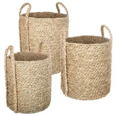 Round Wicker Baskets - Set of 3 