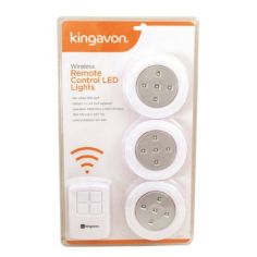 Kingavon Wireless Remote Control Led Lights - Pack of 3