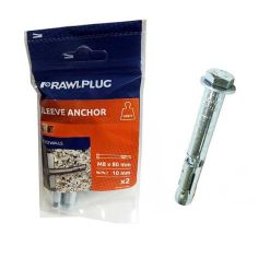 Rawlplug Sleeve Anchor - M8 x 80mm - Pack Of 2