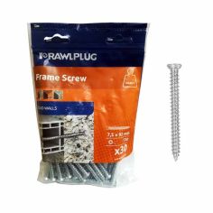 Rawlplug Solid Walls Frame Screw - 7.5 x 92mm - Pack Of 30