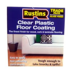 Rustins Clear Plastic Floor Coating Kit - Gloss 4L