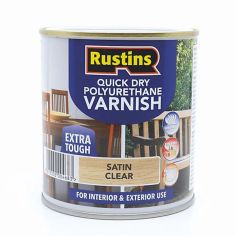 Rustins Quick Drying Polyurethane Varnish Satin Clear 1L