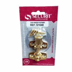 Securit Brass Plated Sash Window Fastener - 42mm