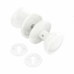 Securit White Plastic Mortice Door Knob Set - 60mm				