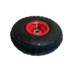 Sack Truck Wheel - Black with Red & Metal Inner Hub