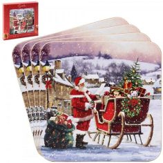 Santa Christmas Coaster - Set of 4