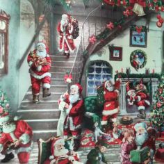 Red Santa Christmas Oil Cloth / Table Cloth