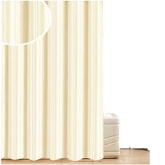 Blue Canyon Cream Satin Stripe Shower Curtain - 180cm