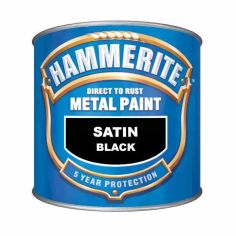 Hammerite Direct To Rust Metal Paint - Smooth Black 250ml