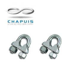 Chapuis 3/4mm Wire Rope Stirrup Clips - Pack of 2