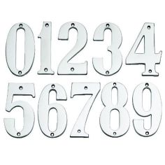 Satin Chrome Face Fixing Numerals - 89mm