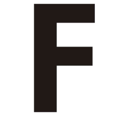 Black Helvetica Bold Condensed Style Vinyl Letter F - 75mm