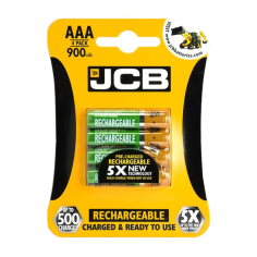 JCB Rechargeable Batteries AAA 900Mah 4 Pack
