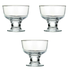 Glass sundae dish 28cl Set of 3 