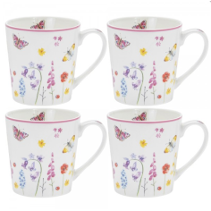 Butterfly Garden Mug Set x 4