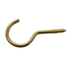 EB Brass Plated unshouldered Cup Hooks - 50mm