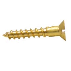 Slotted Brass Woodscrews with Countersunk Head - 1" x 8   (200)