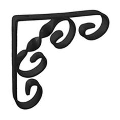 Scroll Shelf Bracket Black 10cm X 10cm