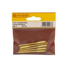 Centurion 2.5" x 8 Slotted Brass CSK Woodscrews - Pack Of 5