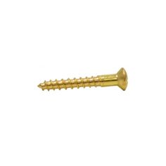 Slotted Brass Raised Head Woodscrew - 1" x 6