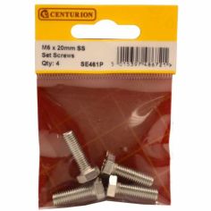 Centurion S.Steel Set Screws - M6 x 20mm - Pack Of 4