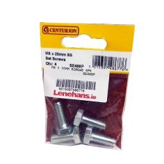 Centurion S.Steel Set Screws - M8 X 20mm - Pack Of 4