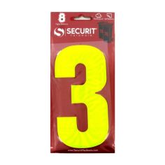 Securit Hi Vis Self Adhesive Wheelie Bin Numbers No 3