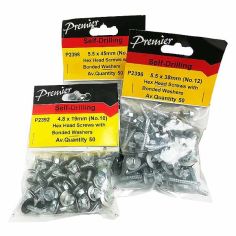 Premier Packs Of Self-Drilling Hex Head Screws With Washers