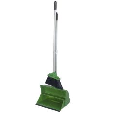 Self Closing Dust Pan & Brush Green