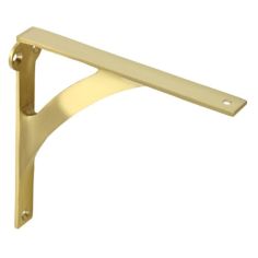 Shelf Bracket For Wood 200mm x 205mm x 20mm - Satin Brass