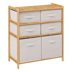 Shelving Unit with 6 Storage Boxes 