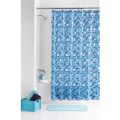 Shower Curtain Mosaic Blue